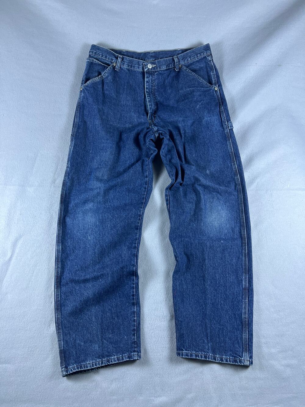 Wrangler Carpenter Jeans Mens 36x32 Blue Straight Leg Medium Wash Denim Workwear